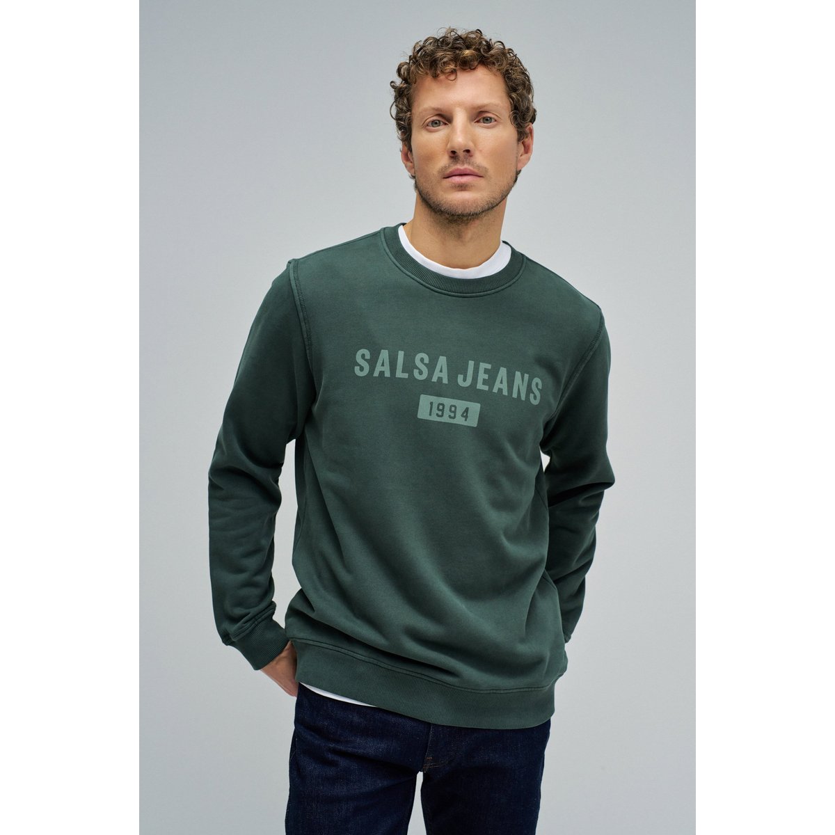 SWEATSHIRT AVEC BRANDING vert, SALSA JEANS