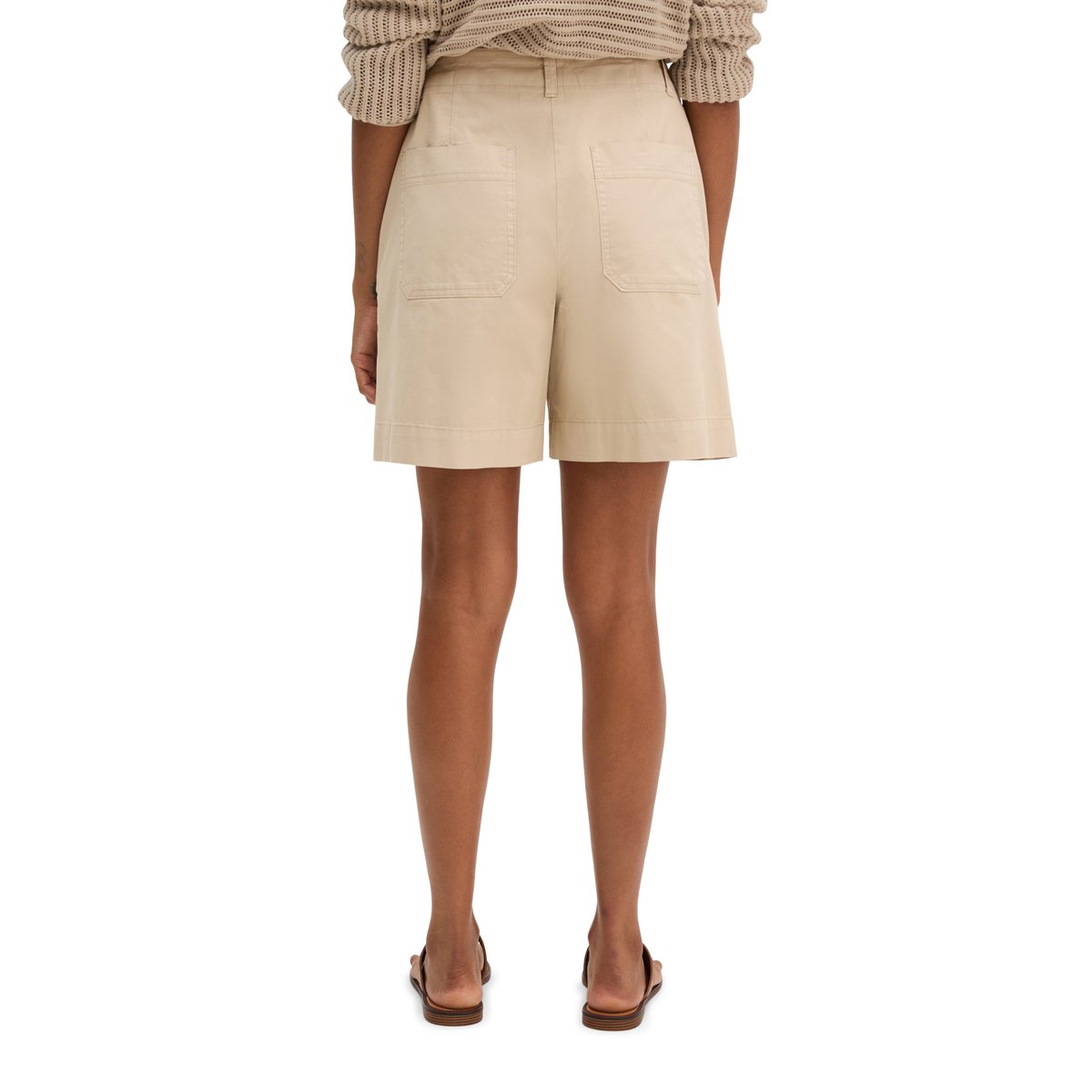 Short chino modèle Lande large en mélange de coton organique, de lyocell et de lin beige, MARC O'POLO
