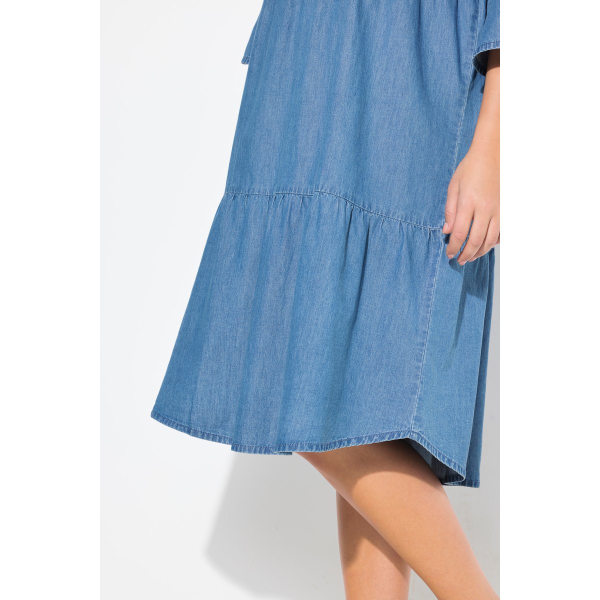 Robe à volants bleu jean, ULLA POPKEN