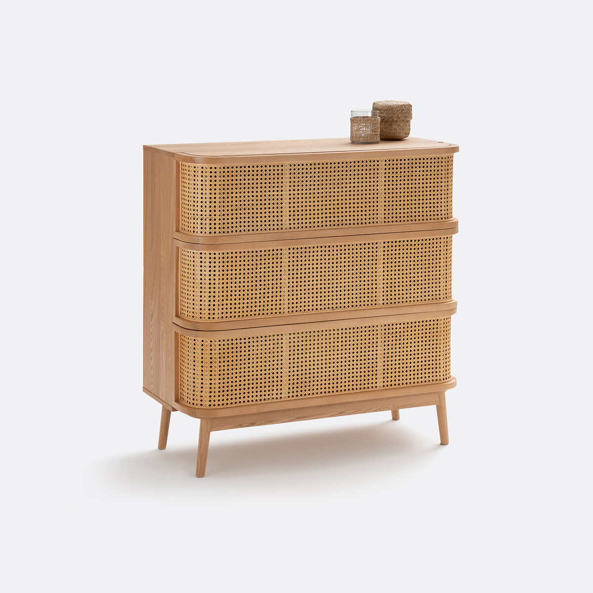 Commode 3 tiroirs en cannage Laora naturel, LA REDOUTE INTERIEURS