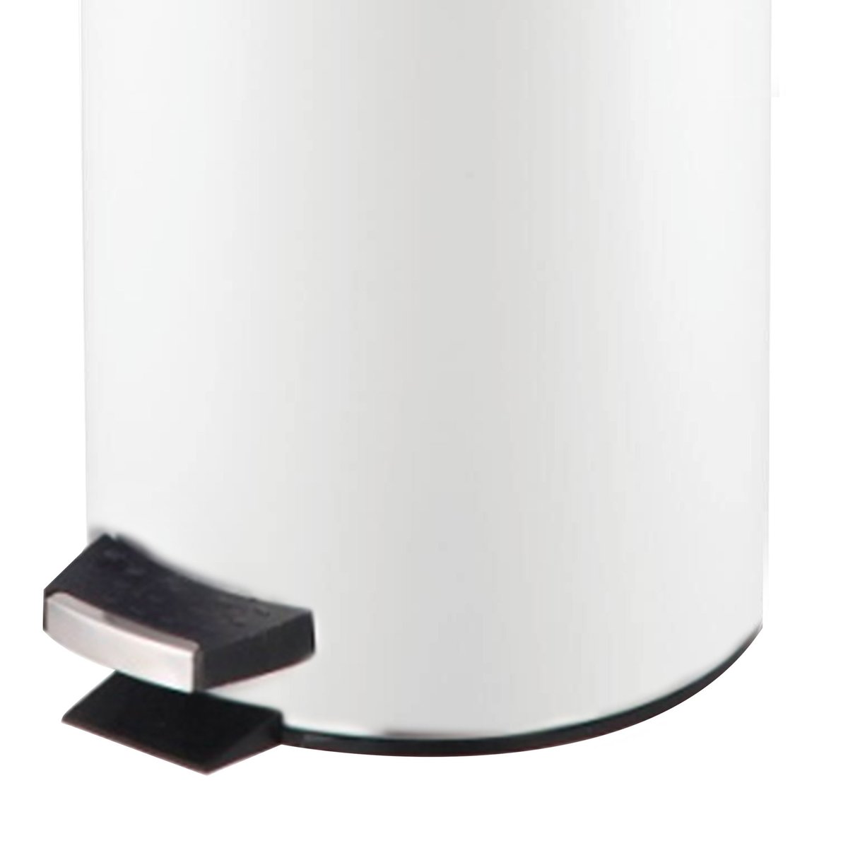 Poubelle salle de bain métal blanc ronde 5L blanc, WADIGA
