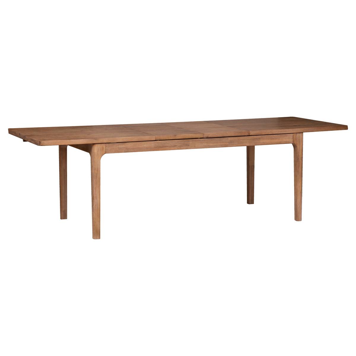 Table à manger extensible bois d'acacia massif 6 à 8 couverts SABOR bois naturel, ATMOSPHERA