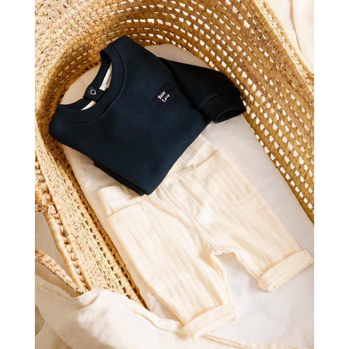 Sweat mini patch en coton bio, MINI PATCH bleu - charbon, EMOI EMOI