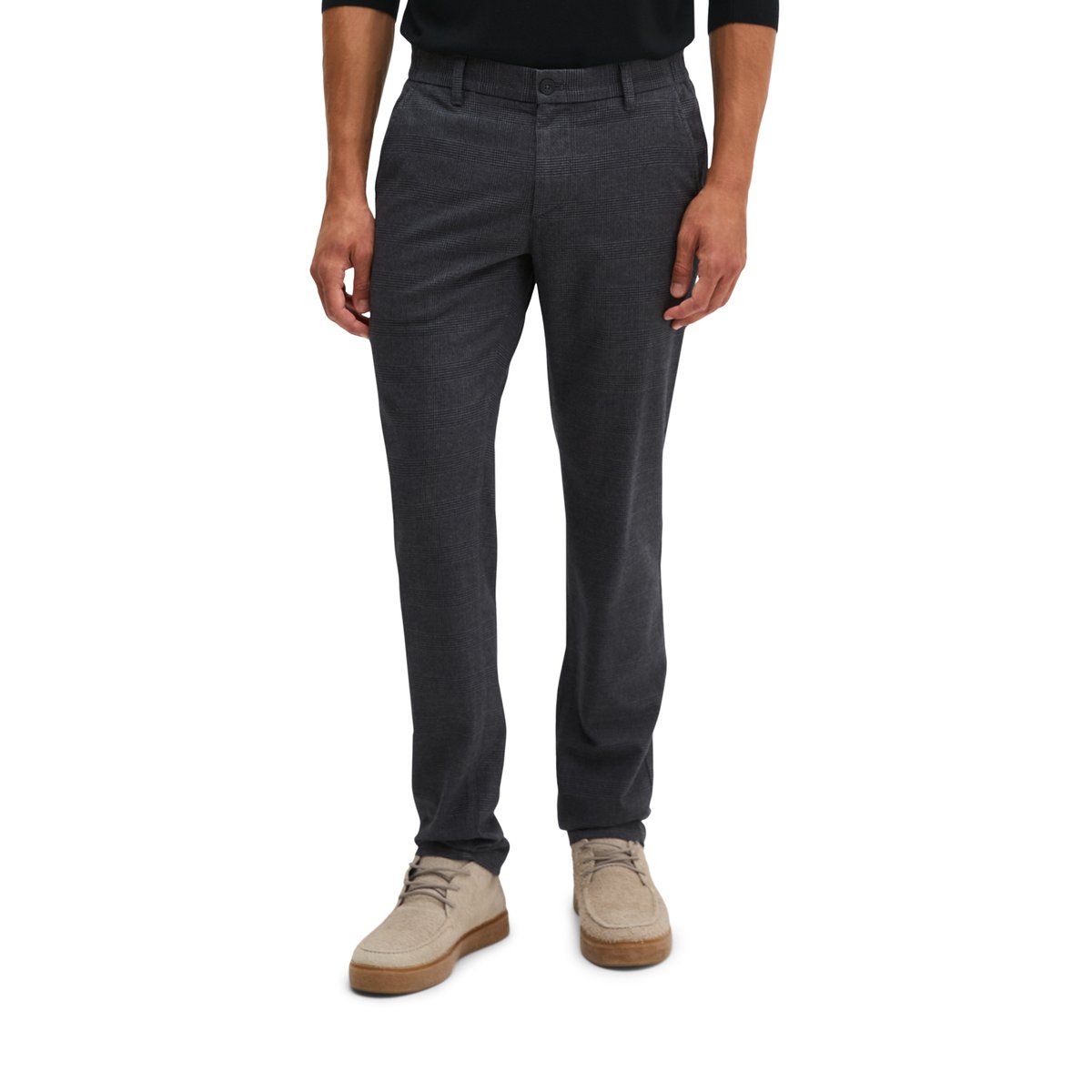 Chino modèle Stig, coupe jogger en mélange élastique de coton bio et de viscose gris, MARC O'POLO