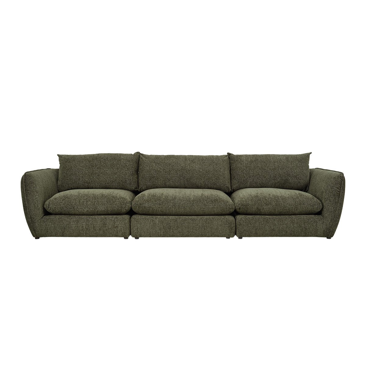 Canapé modulable 3 places en chenille chiné  LEOPOLD vert, BERAH GETAH