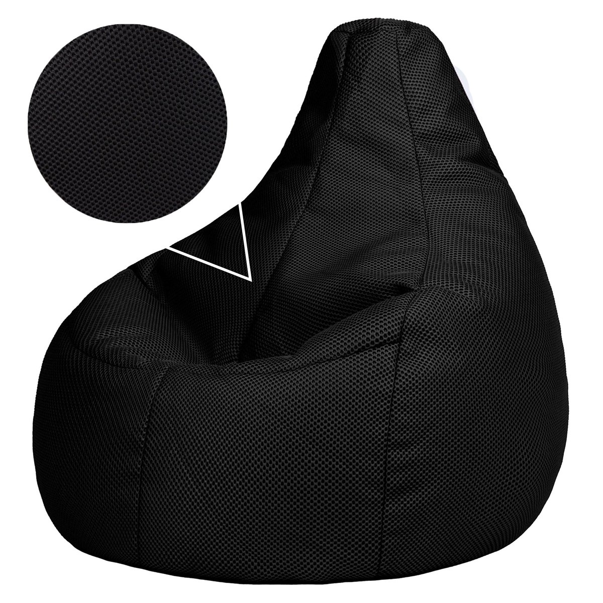 Lot de 2 poufs fauteuils gaming à dossier haut en mesh tech Oeko-Tex® - DALTON noir, ICON