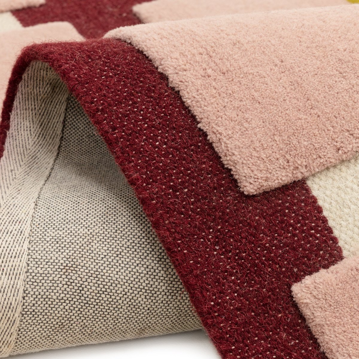 Tapis de salon et chambre en laine RORY rose, NOVATREND