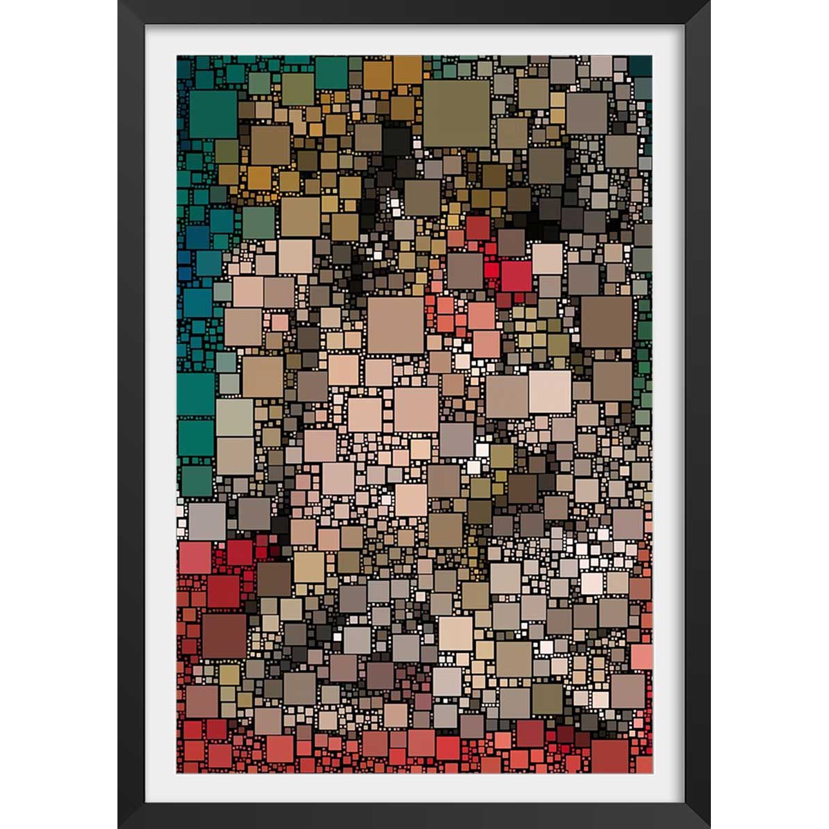 Affiche vitraux king's college affiche + cadre en bois - noir, HEXOA