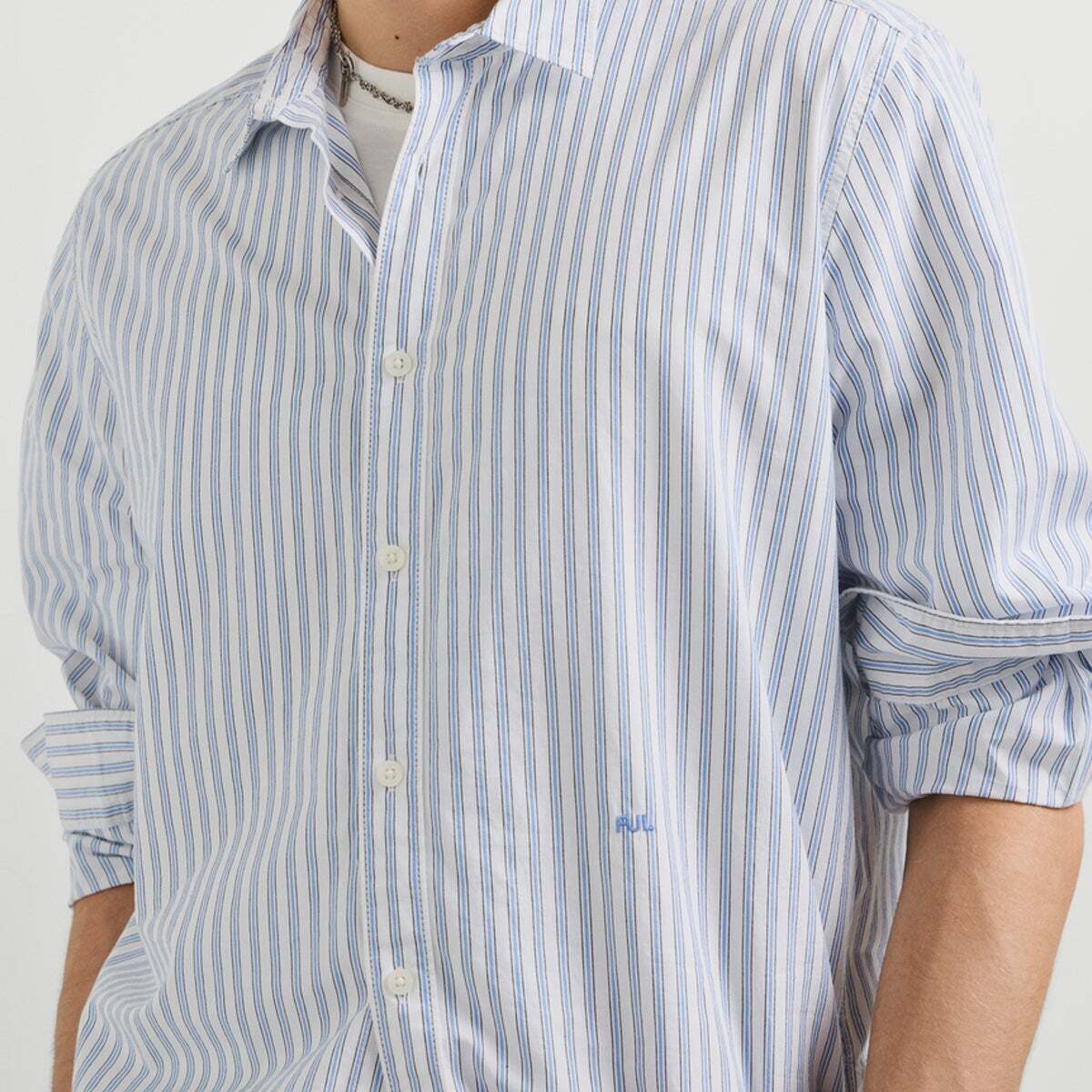 Chemise Coupe Regular À Rayures En Popeline bleu azur, PEPE JEANS