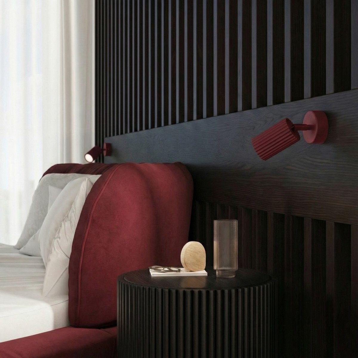 Plafonnier Aluminium Bordeaux GU10 3 KARBON bordeaux, EDEN