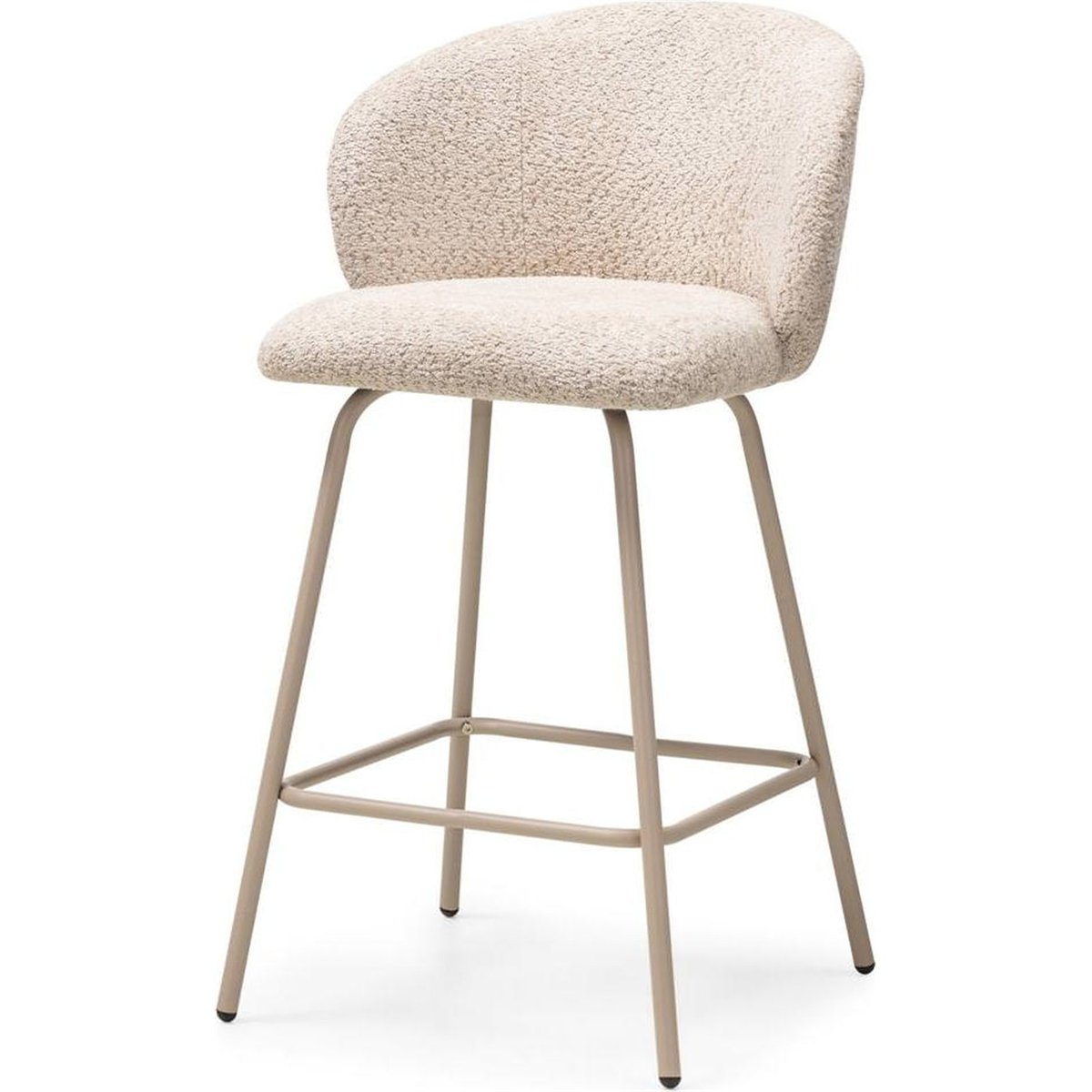 Tabouret de bar tissu collection LUEUR beige ton sur ton, RECOLLECTION