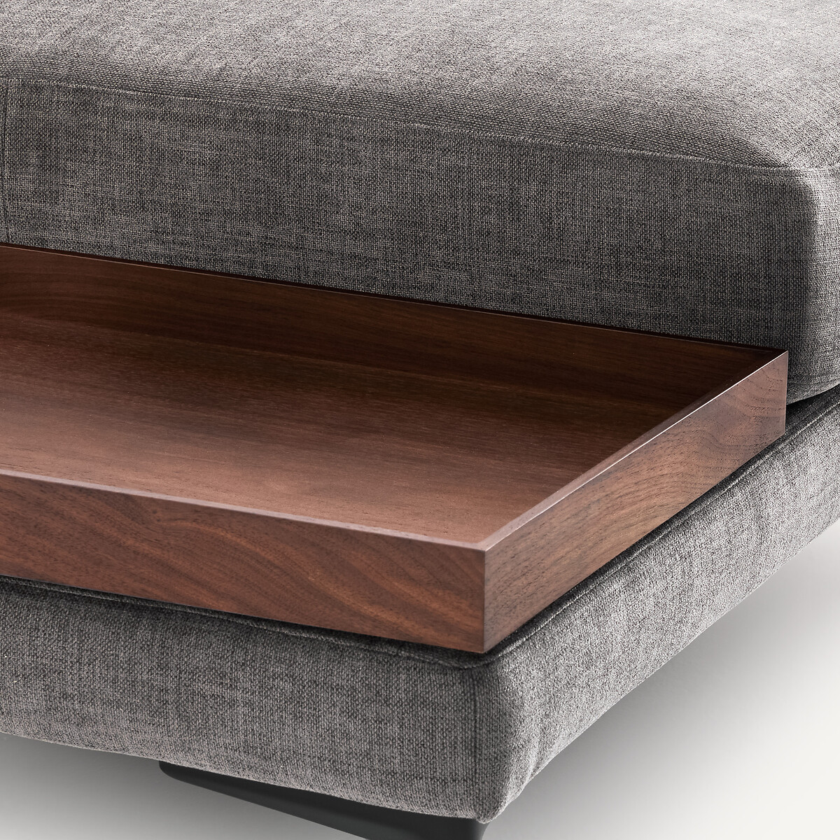 Repose-pieds avec plateau, en polyester et coton, MODERNISTE gris stone, EMMANUEL GALLINA X AM.PM