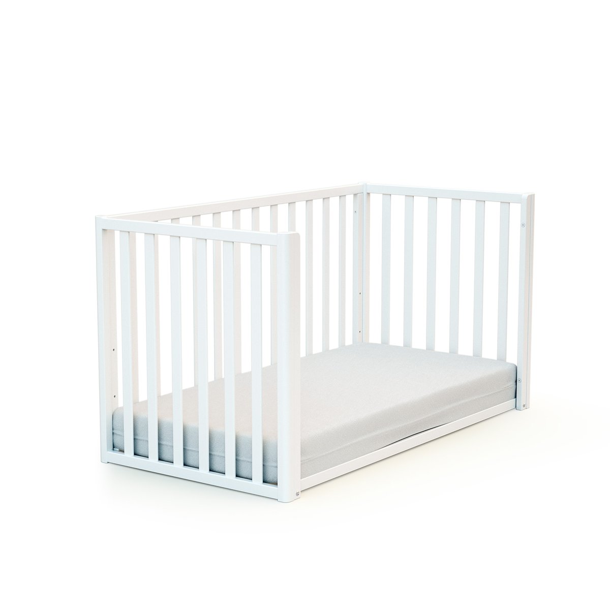 Lit bébé évolutif en bois KASA blanc, AT4