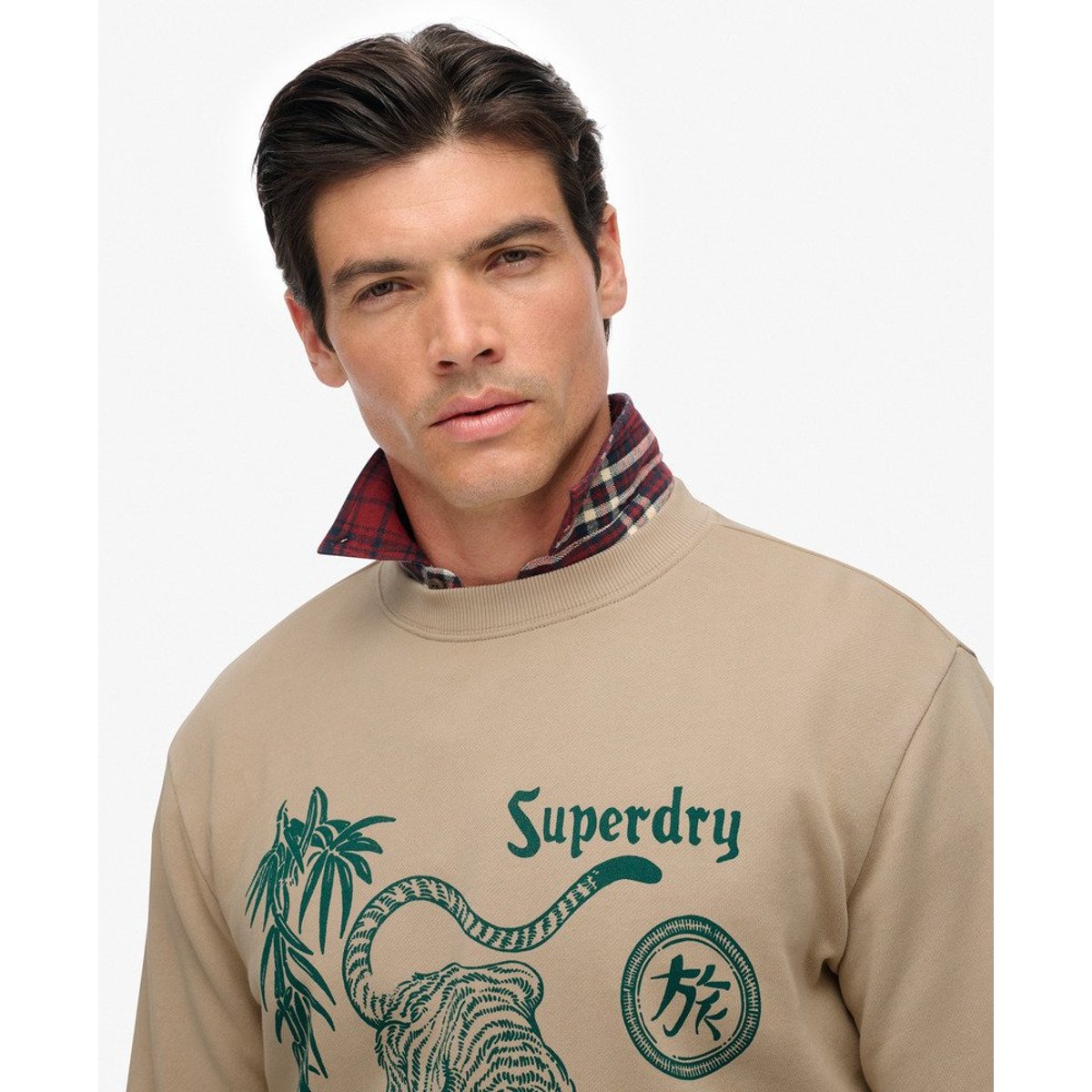 Sweat-shirt ample Tokyo Narrative marron taupe délavé, SUPERDRY