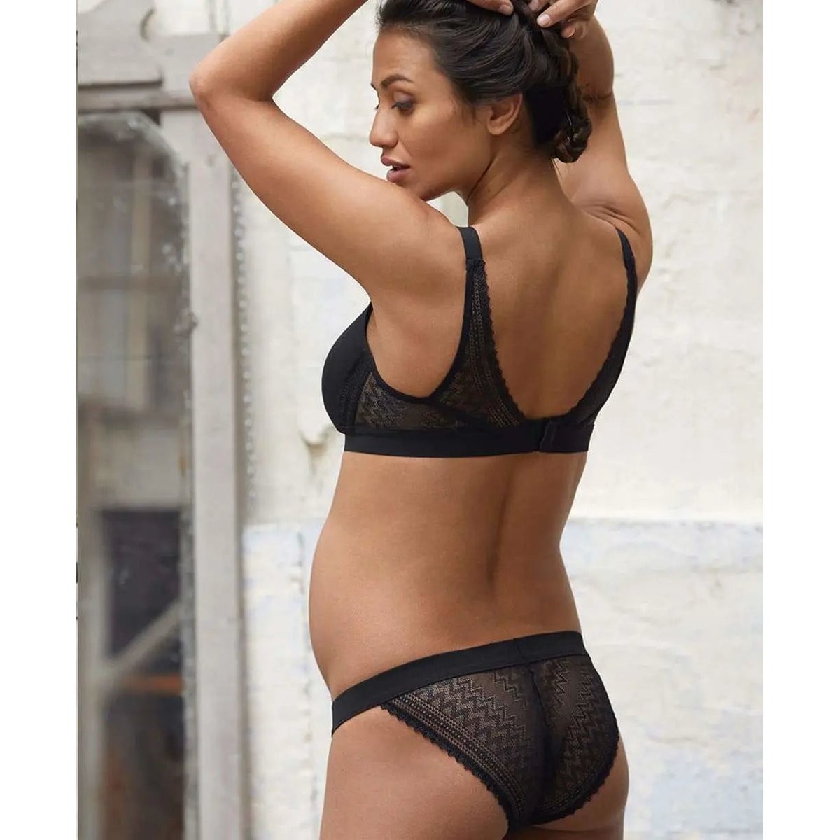 Soutien-gorge de grossesse et d'allaitement Serena noir, CACHE COEUR