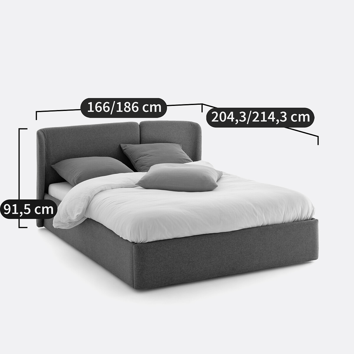Lit coffre avec sommier relevable, Molona beige, LA REDOUTE INTERIEURS