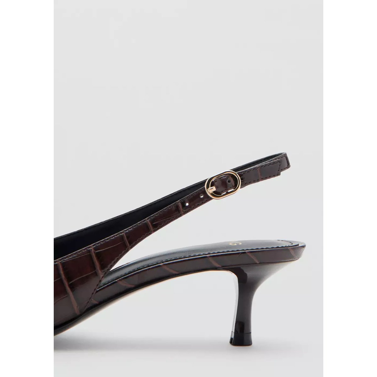 Chaussures talon effet croco bordeaux, MANGO