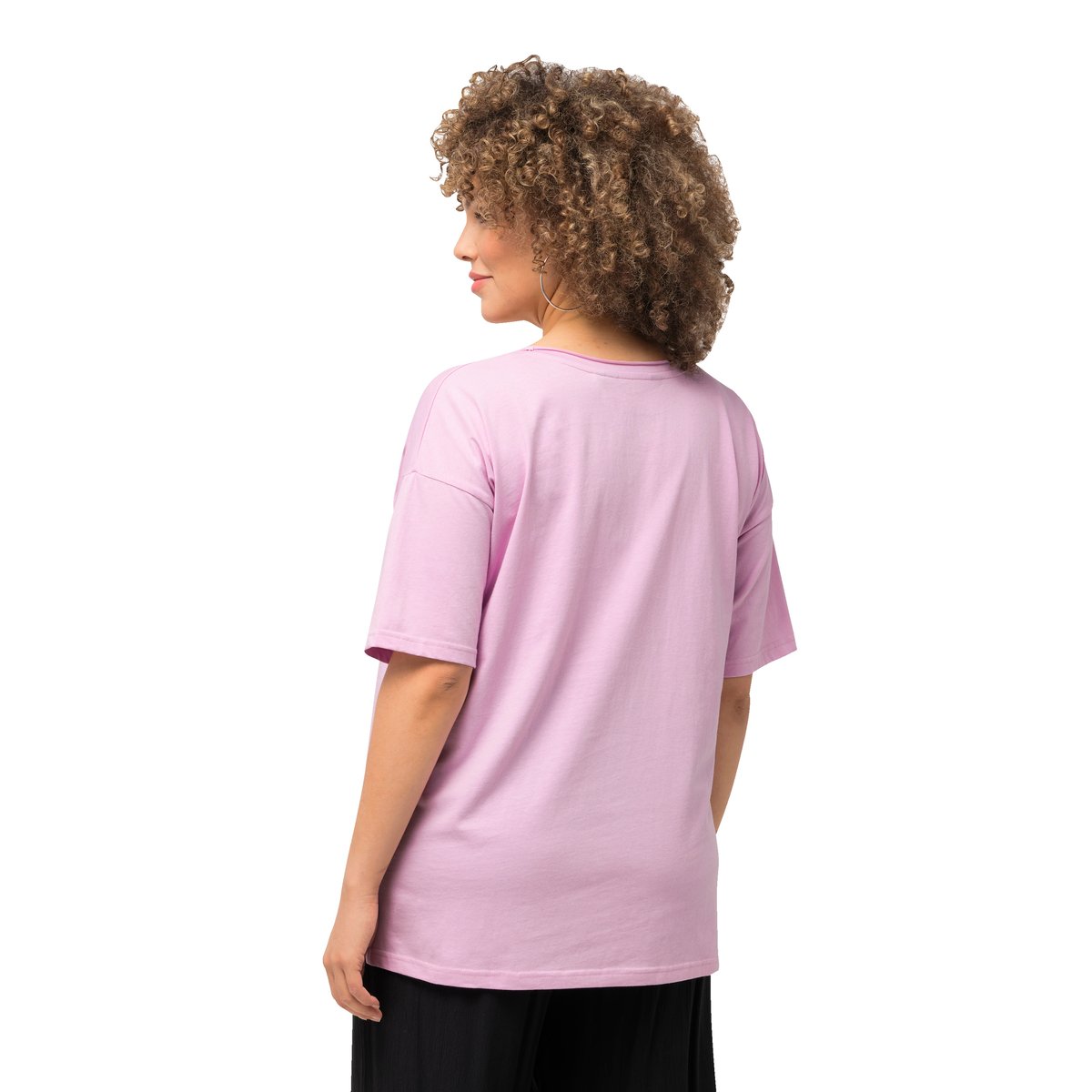 T-shirt à manches courtes. Coupe oversized violet clair, ULLA POPKEN