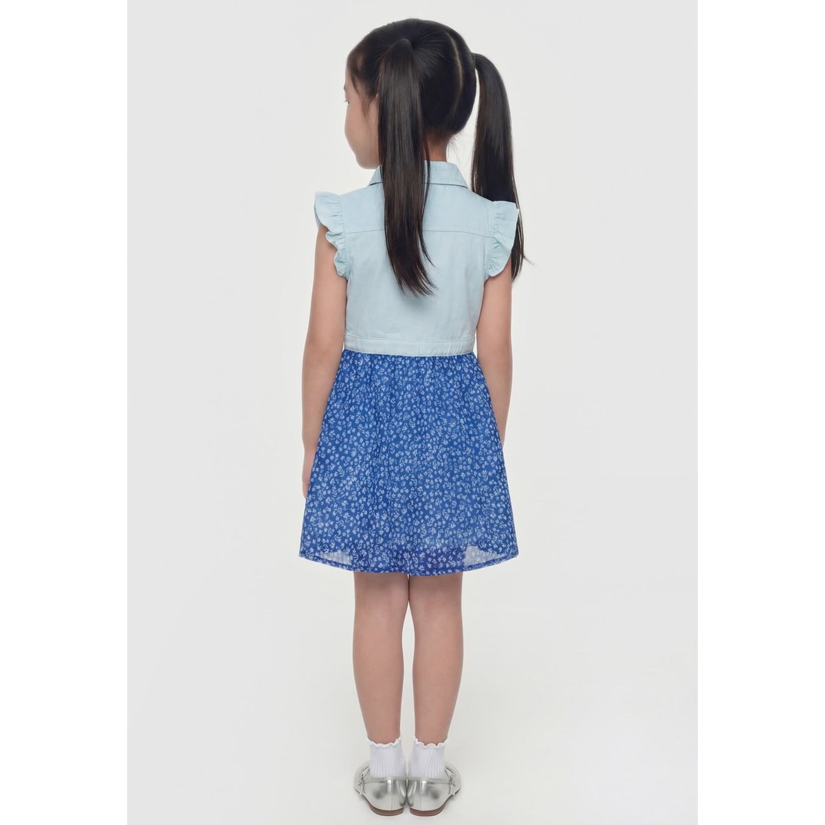 Robe Imprimée Cintrée Et Évasée bleu floral, GUESS KIDS