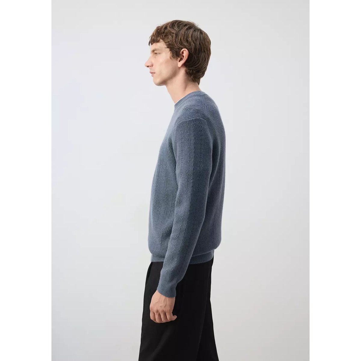 Pull-over maille chevrons bleu indigo, MANGO MAN