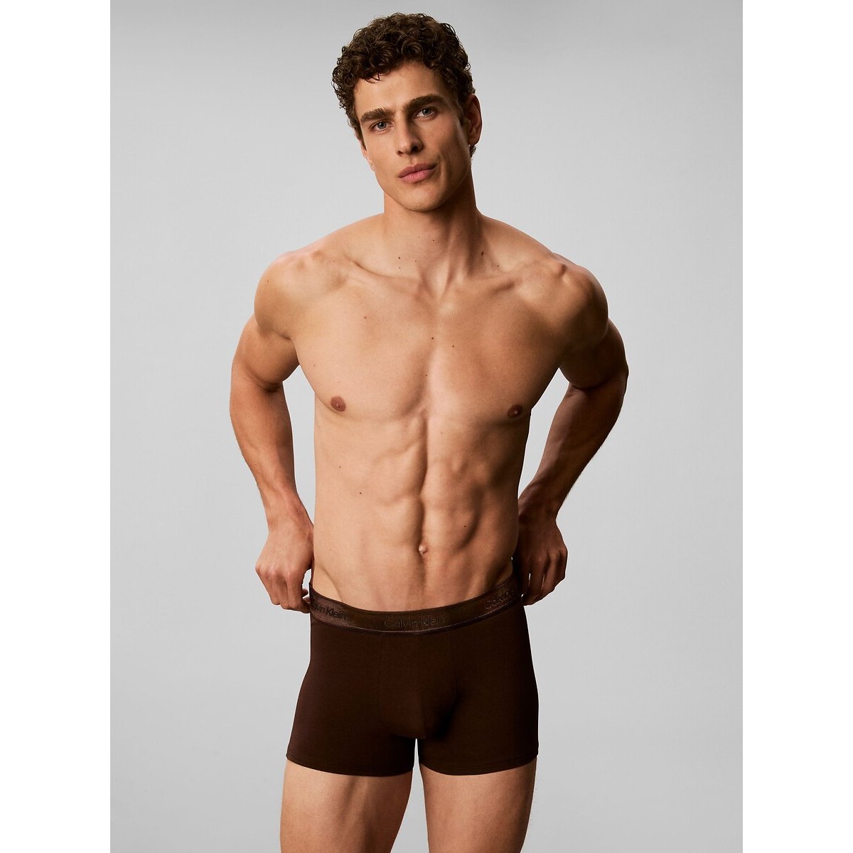 Lot de 3 caleçons, Icon Cotton Stretch noir + marron + beige, CALVIN KLEIN UNDERWEAR
