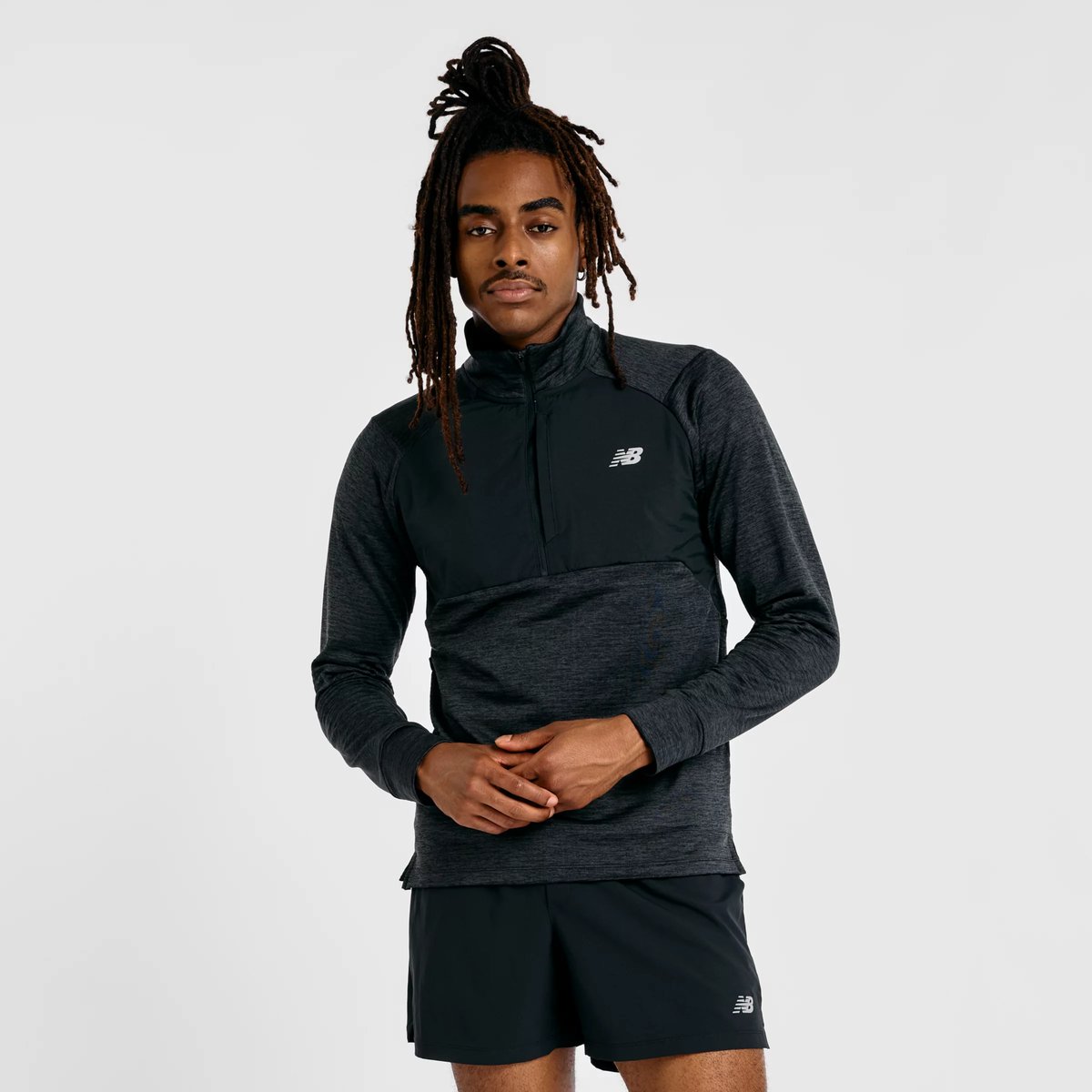 Athletics Heat Grid 1/2 Zip noir - 4bk, NEW BALANCE