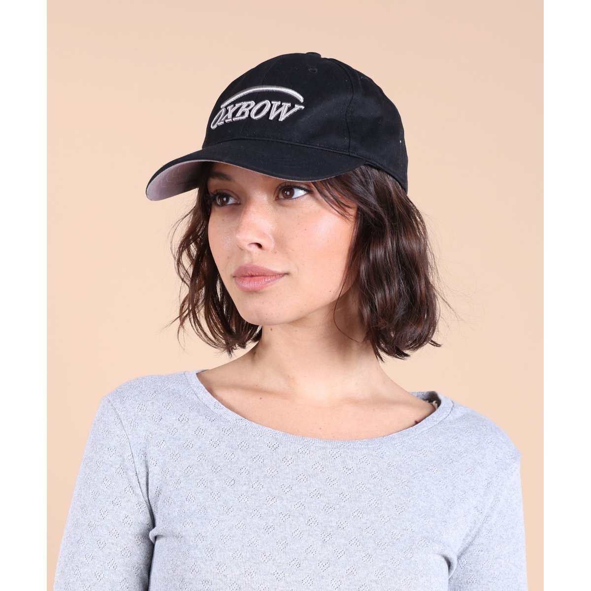 Casquette unie logo corporate brodé ELINI noir, OXBOW