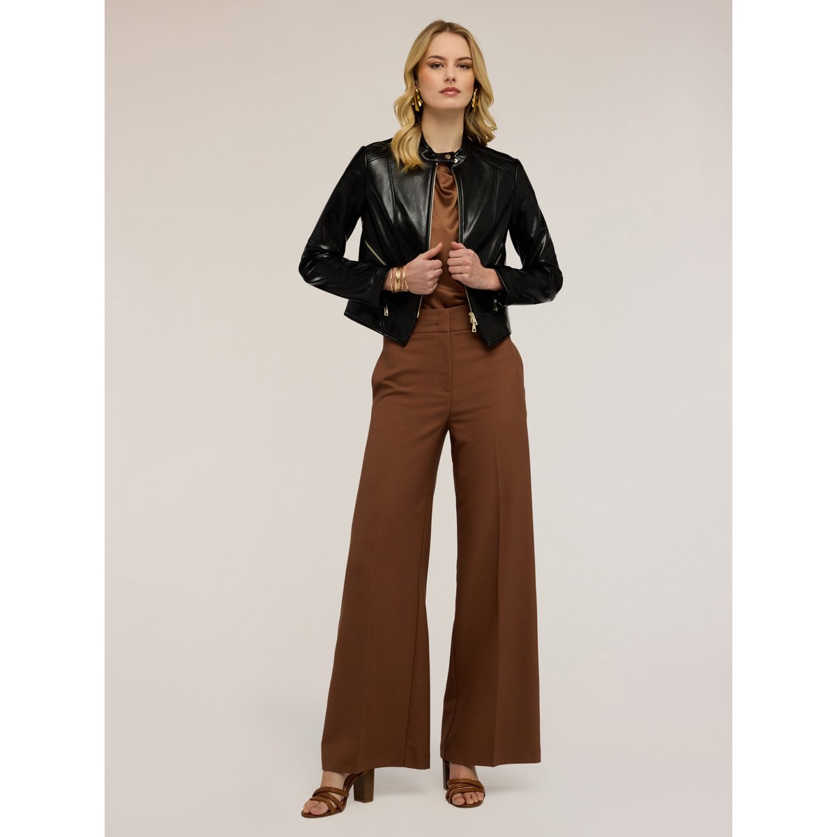 Veste avec zip et col mao noir, MOTIVI