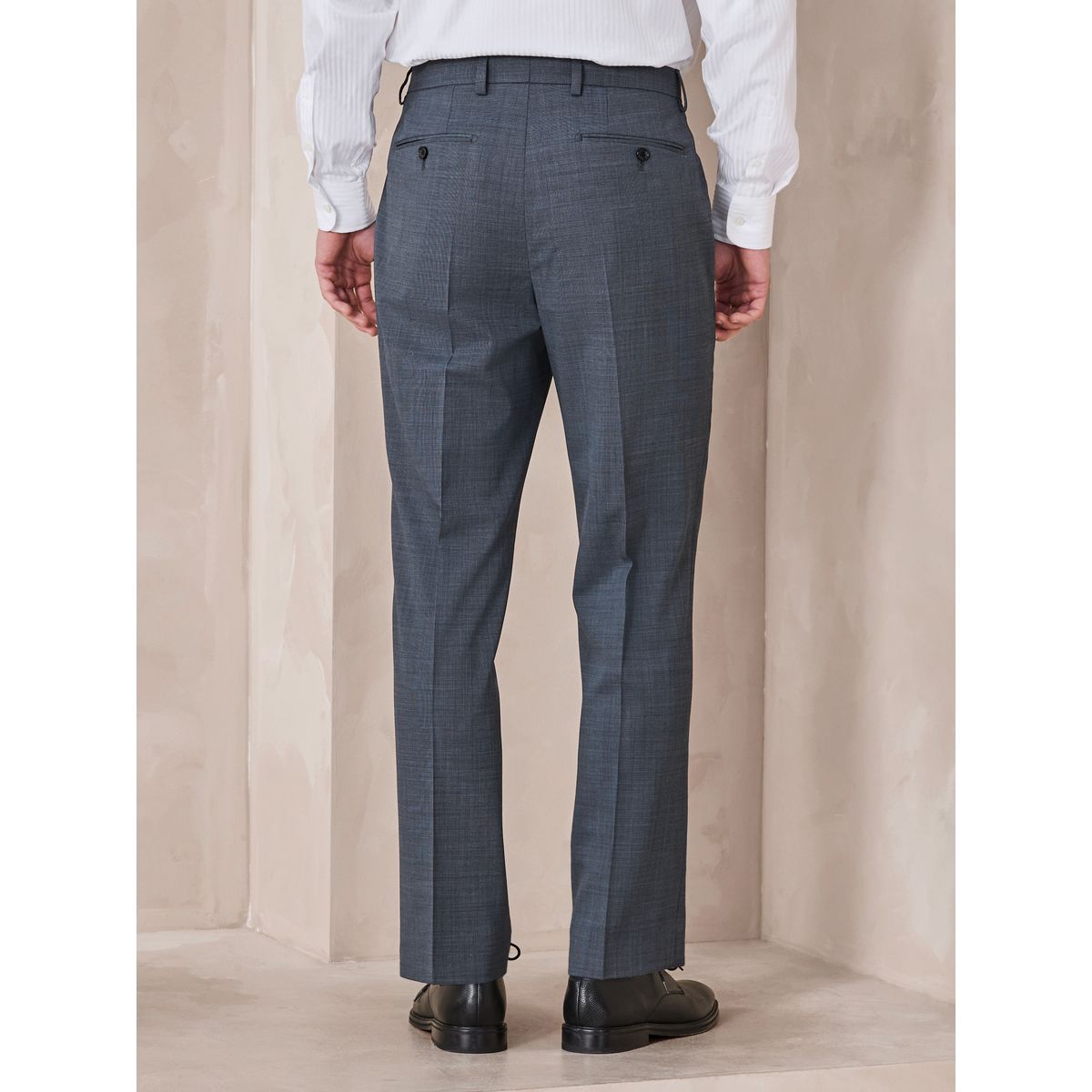 Pantalon de costume texturé en mérinos gris, NEXT