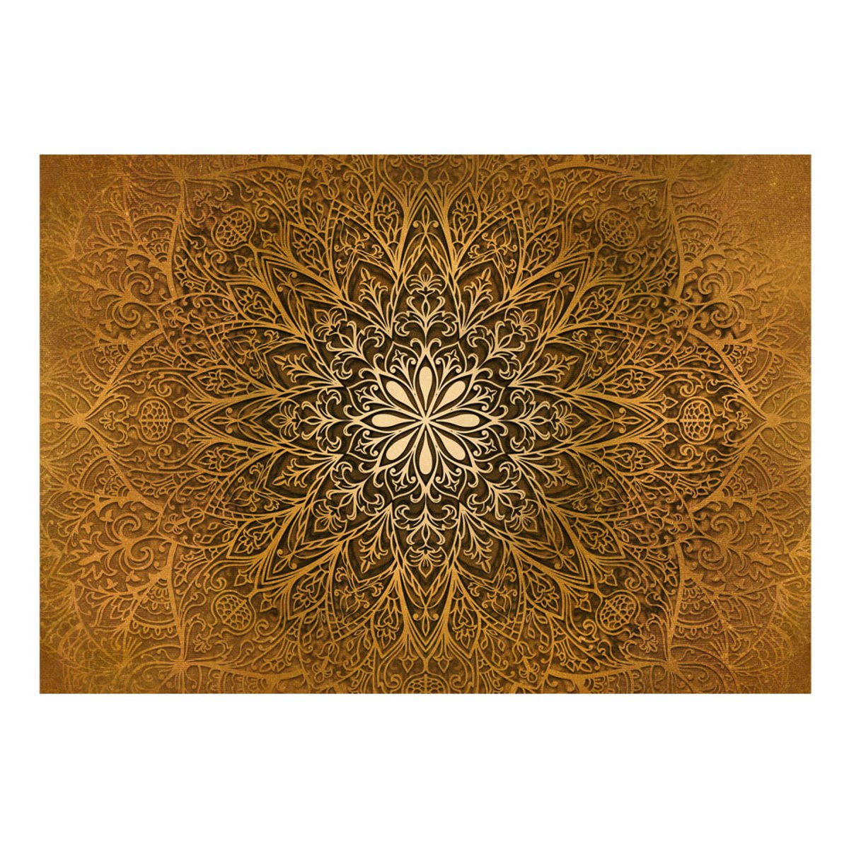 Papier peint intissé panoramique Sacred Circle jaune / doré, EDEN