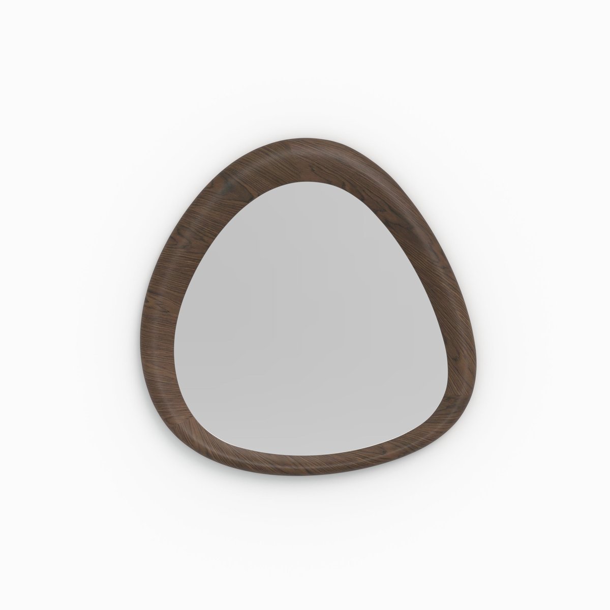 Miroir organique en placage noyer, D100 cm - YOKO marron foncé, MAISON PAVANE
