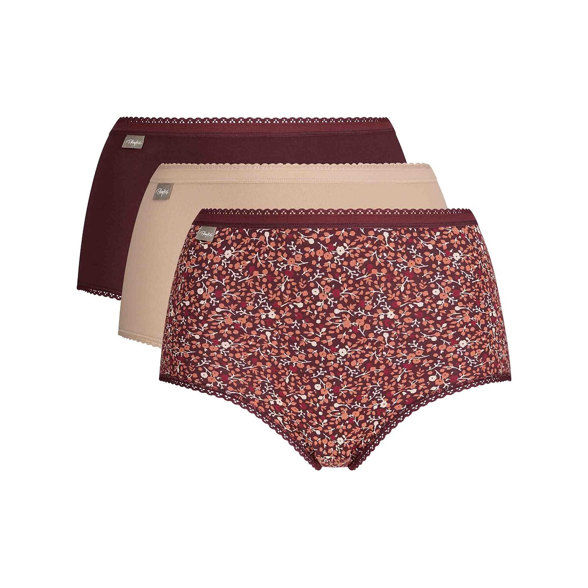 Set van 3 maxi-slipjes van COTTON STRETCH set vijg, PLAYTEX