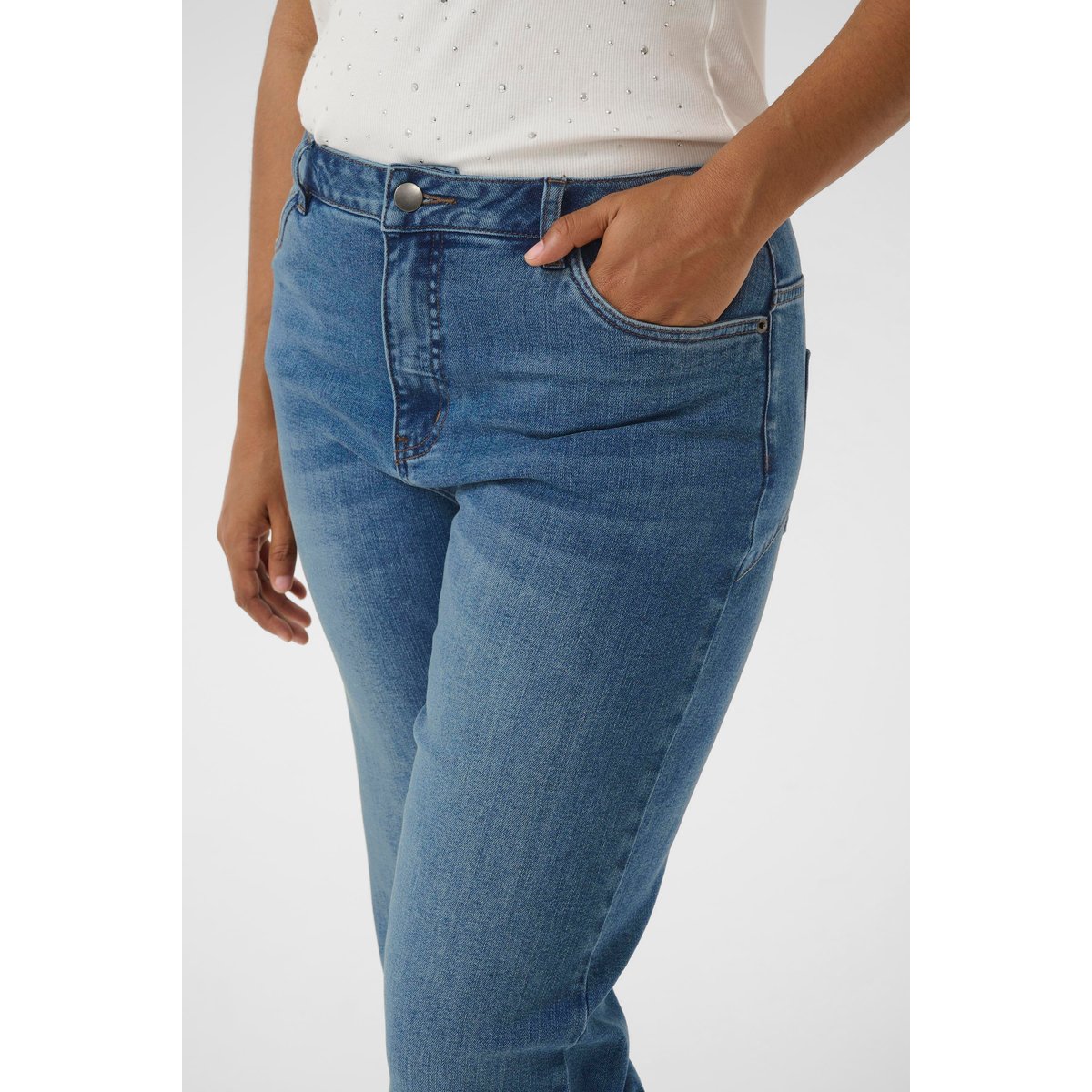 Jeans bleu medium blue denim, KAFFE CURVE