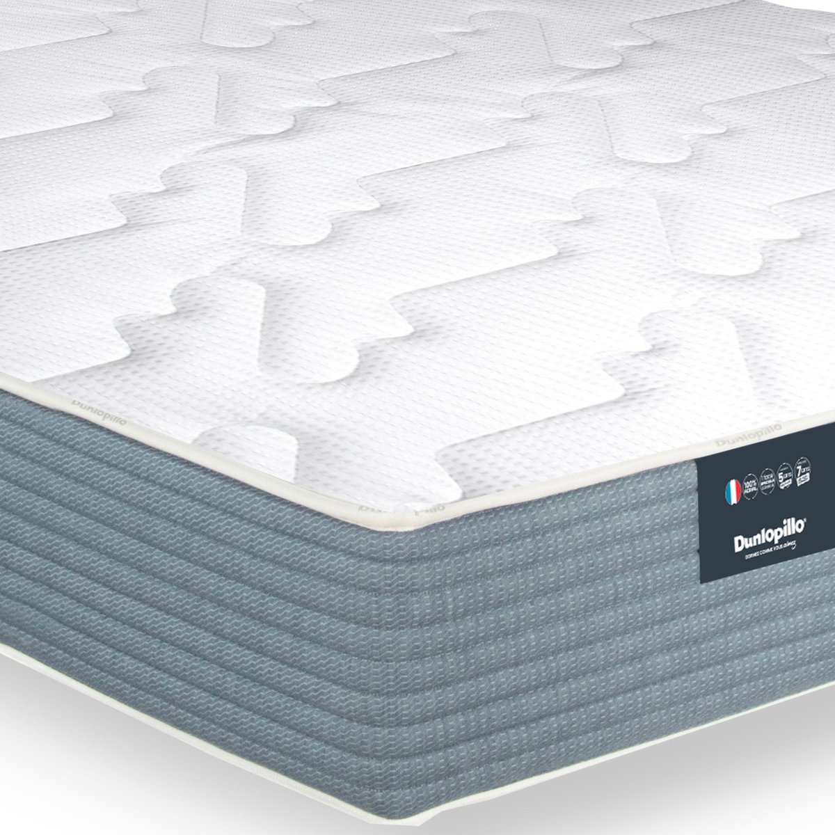 Matelas ressorts ensachés 26 cm IRIS 2 blanc, DUNLOPILLO