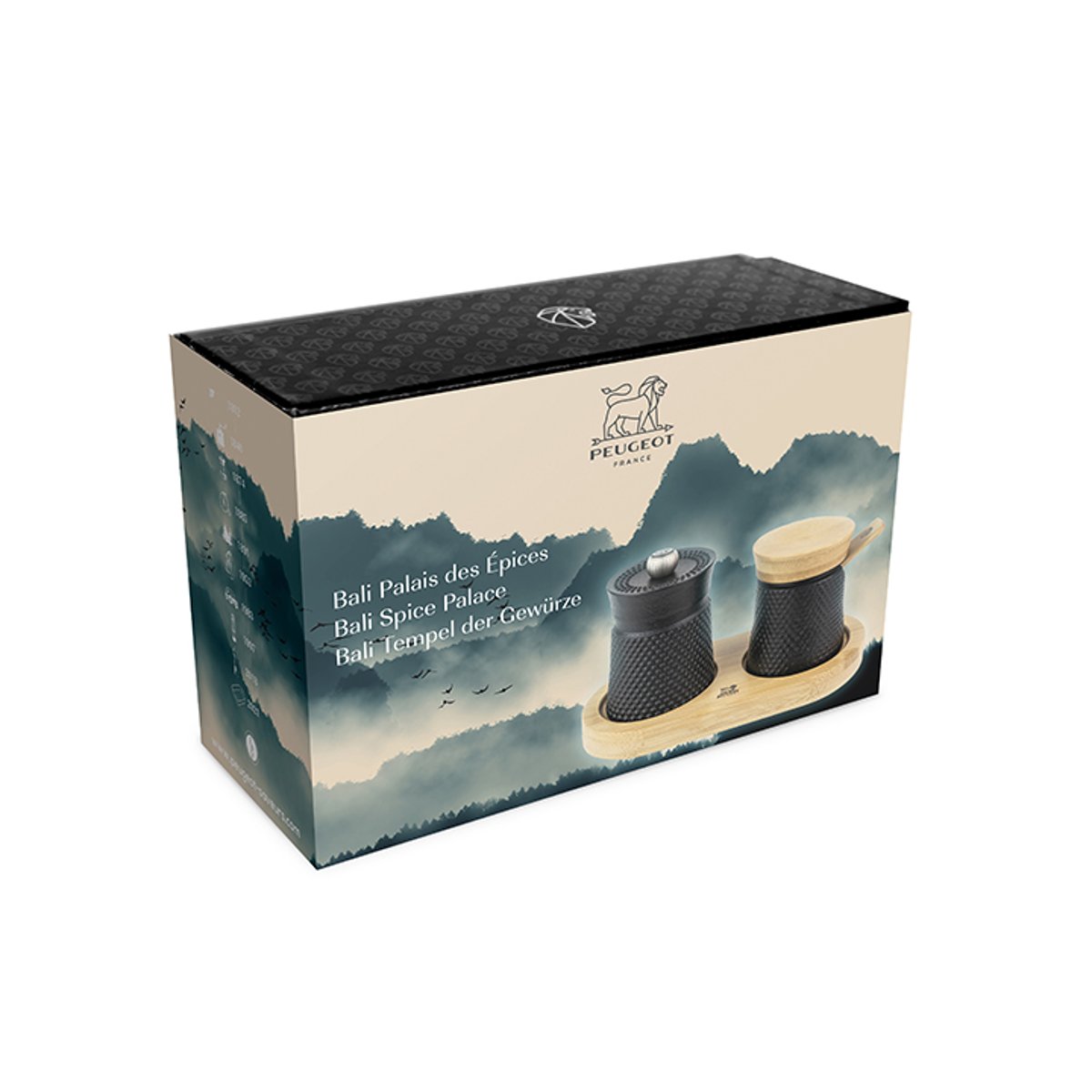 Coffret cadeau - Moulin à poivre Bali fonte vert forêt, PEUGEOT