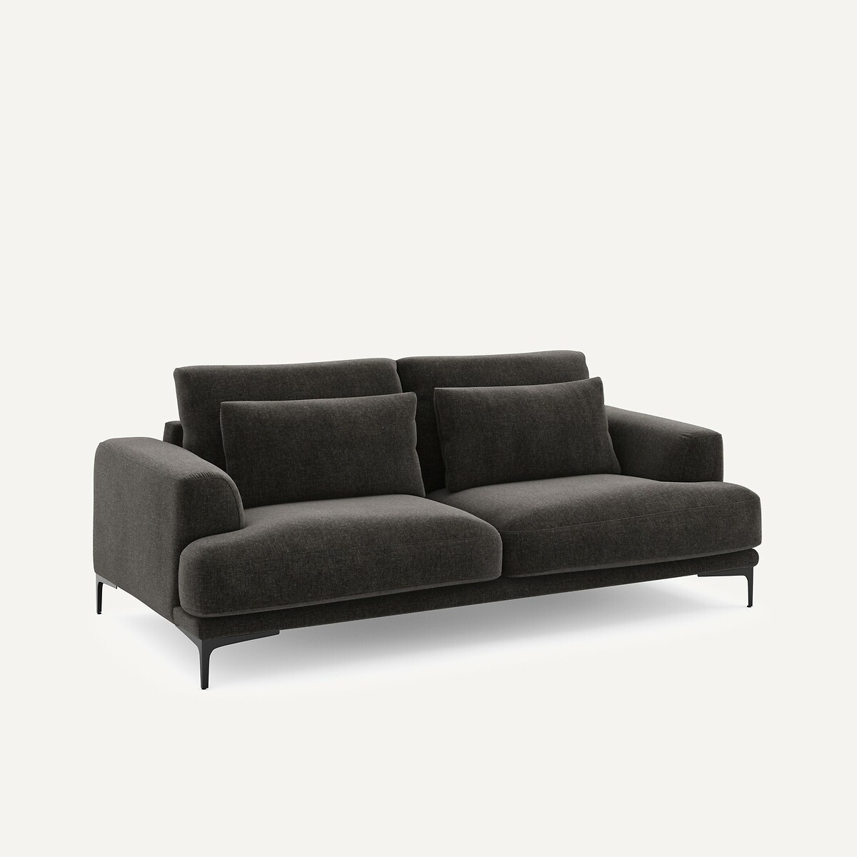3-Sitzer-Sofa aus Chenille-Velours, Marsile basalt, AM.PM