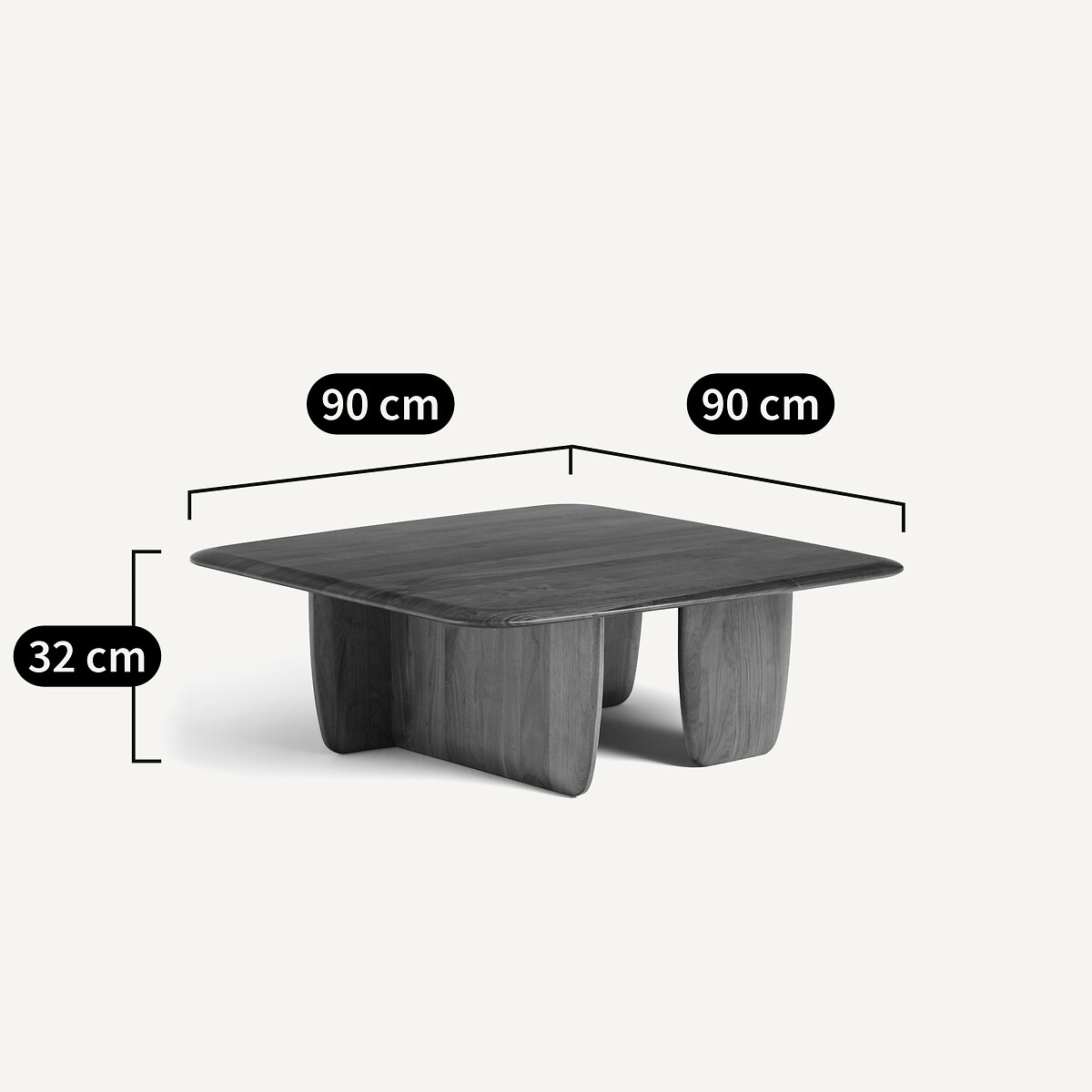 Table basse en noyer massif, grand modèle, Iloss noyer, AM.PM