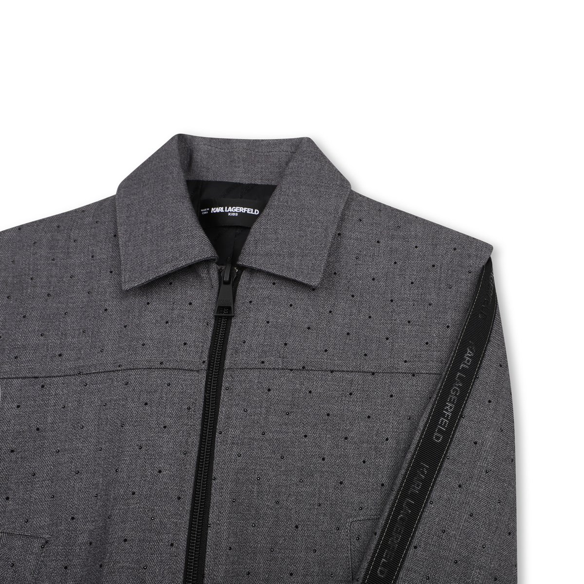 Cardigan de jogging gris chine fonce, KARL LAGERFELD KIDS