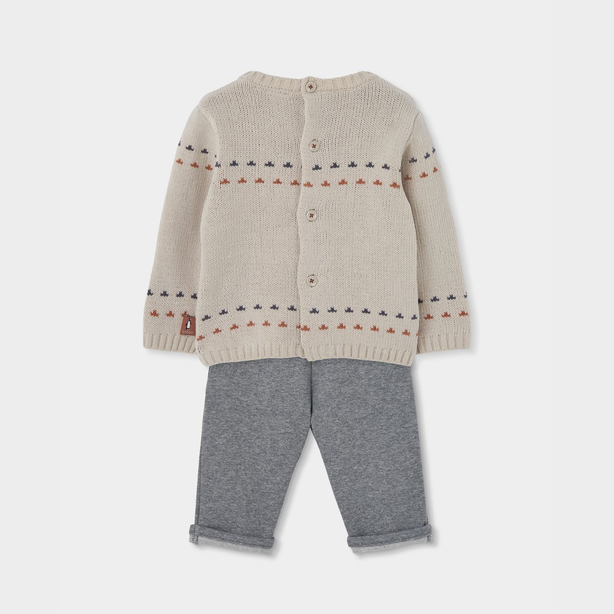 Ensemble bébé garçon en maille avec pingouins beige, BOBOLI