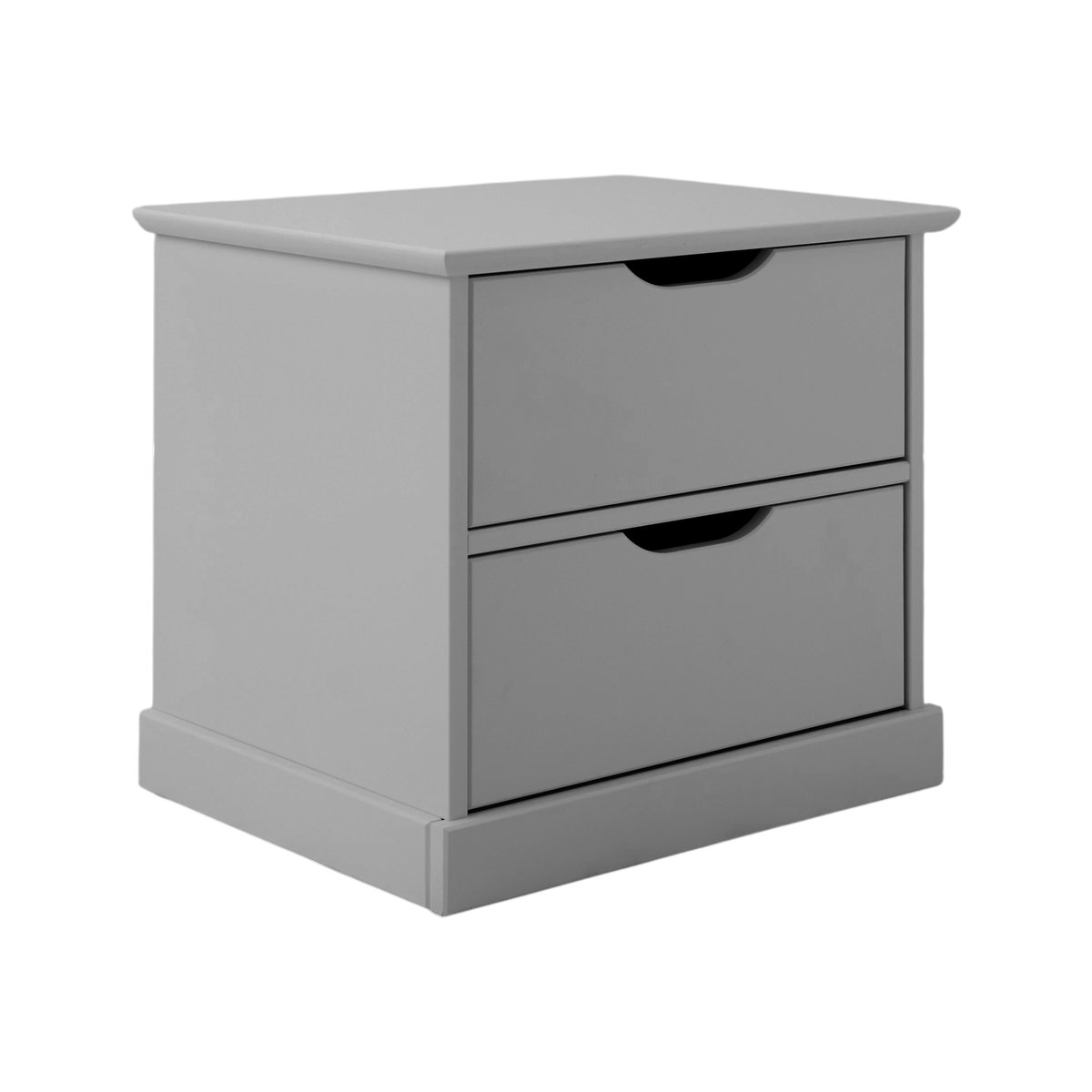 Table de chevet 2 tiroirs bois - THEA gris, CAMIF