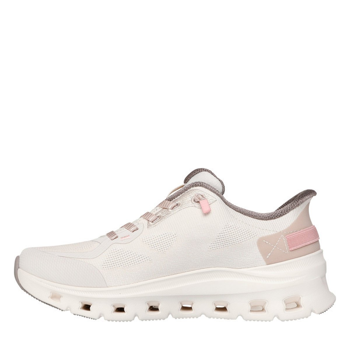 Baskets écrues avec une semelle plate et une fermeture slip-on beige, SKECHERS