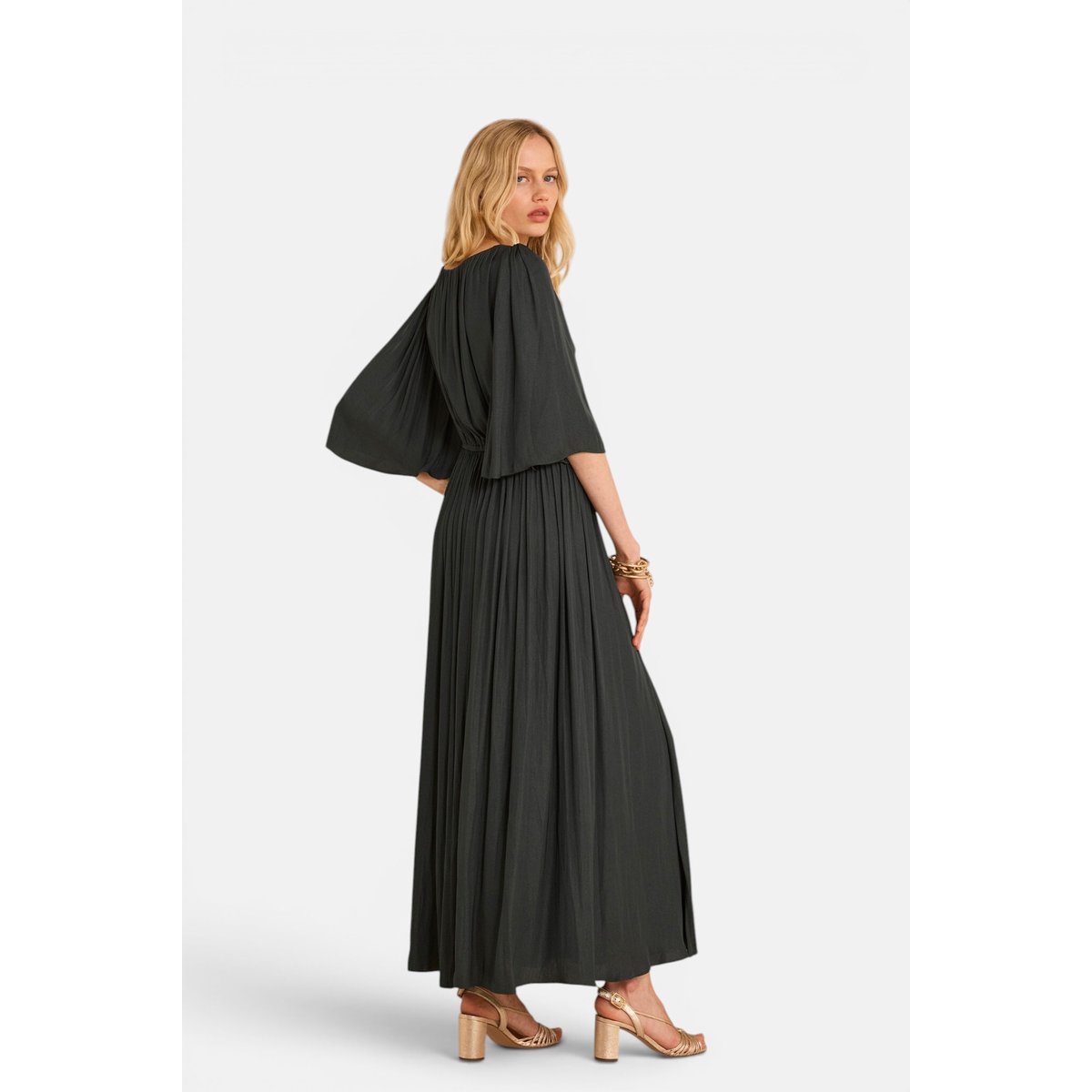 Robe fluide PERLA petrole, Maison 123