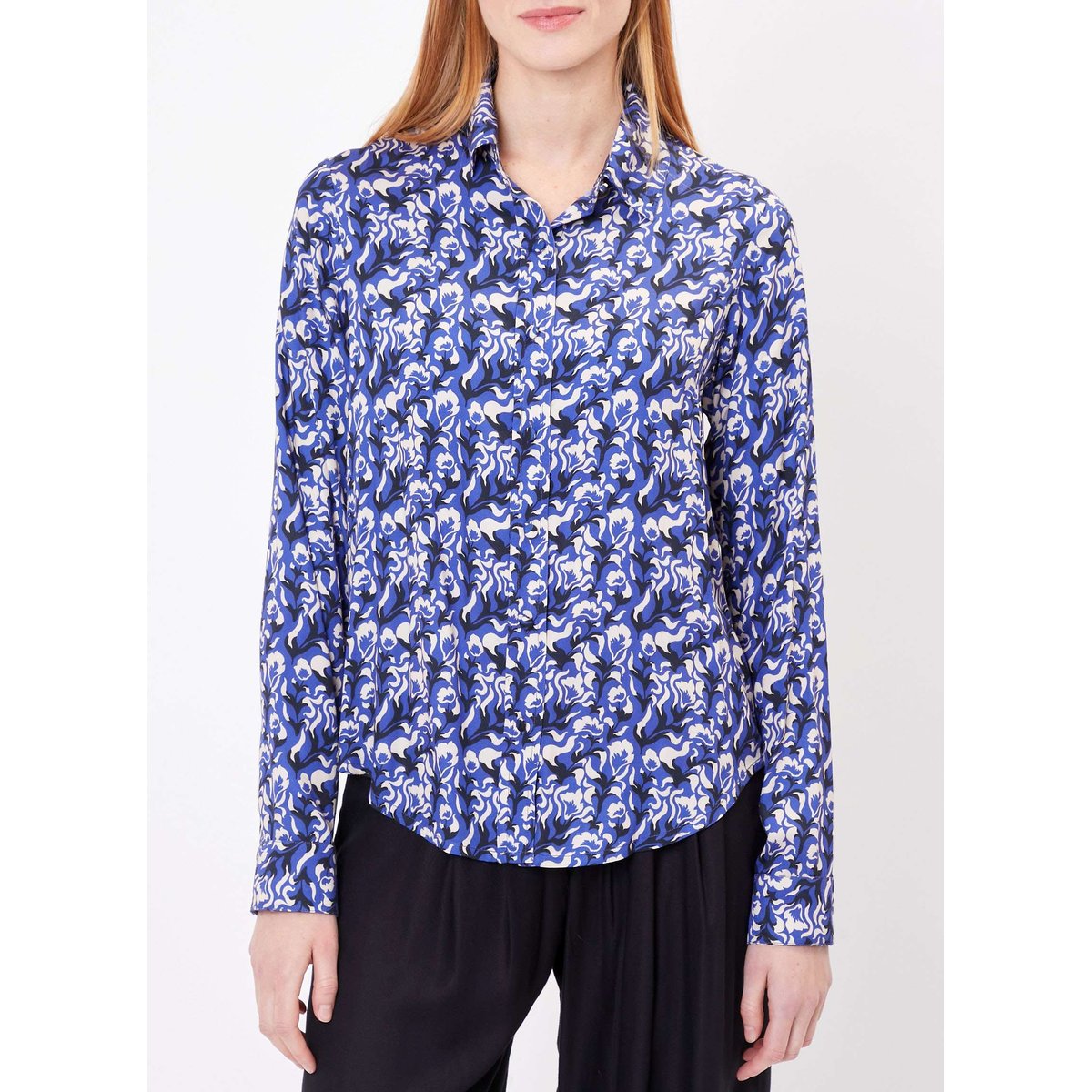 Chemise droite imprimée MARGE bleu, PRINCESSE NOMADE