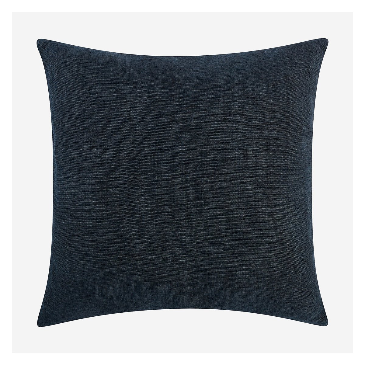 Coussin brodé en lin - 45 x 45 cm CARMEN bleu nuit, HABITAT