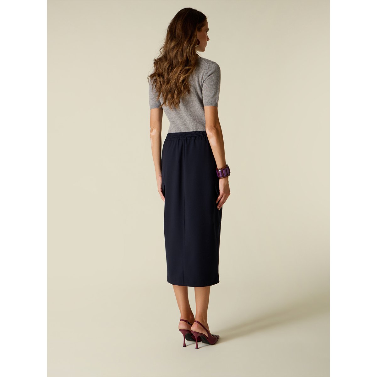 Jupe droite cargo bleu, OLTRE