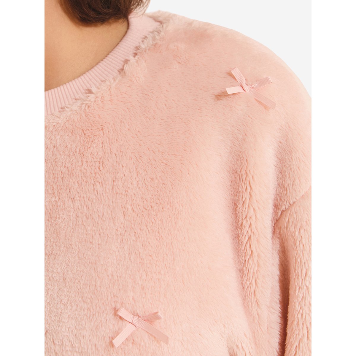 Sweatshirt avec noeuds BRUNO rose poudre, ETAM