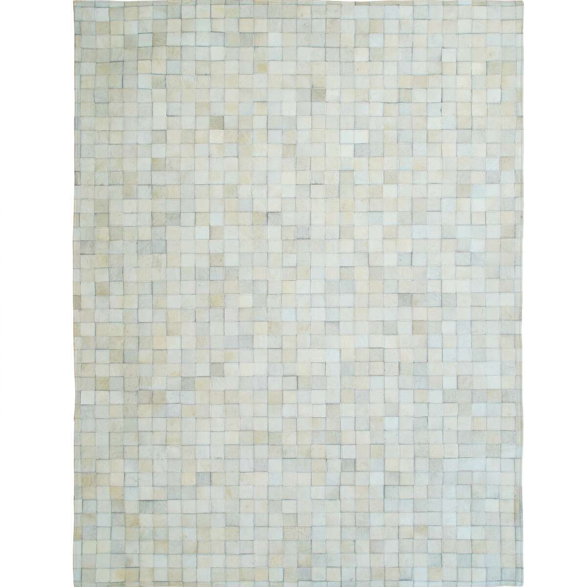 Tapis en cuir recyclé mosaïque CUIR MOZAIQUE blanc, THE DECO FACTORY
