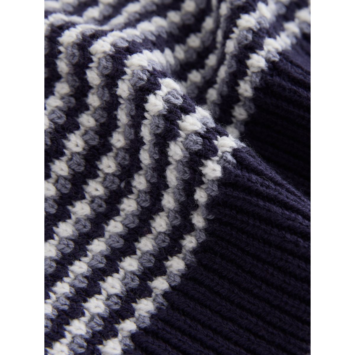 Polo en maille texturée bleu marine/bleu, NEXT