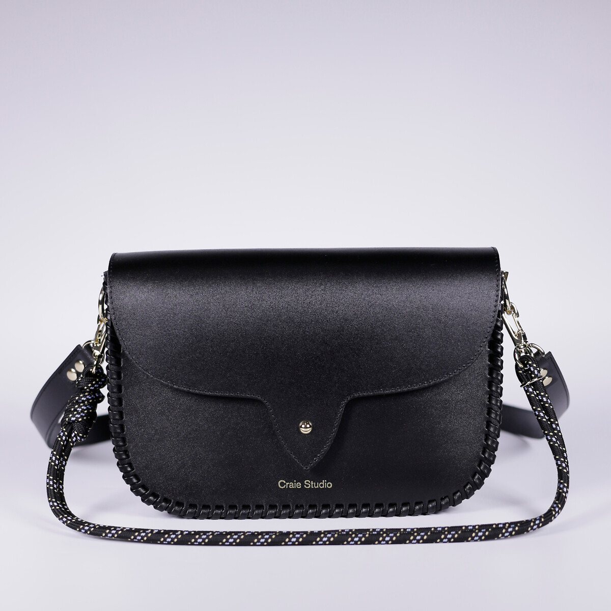 Sac besace en cuir, WISH noir, CRAIE STUDIO