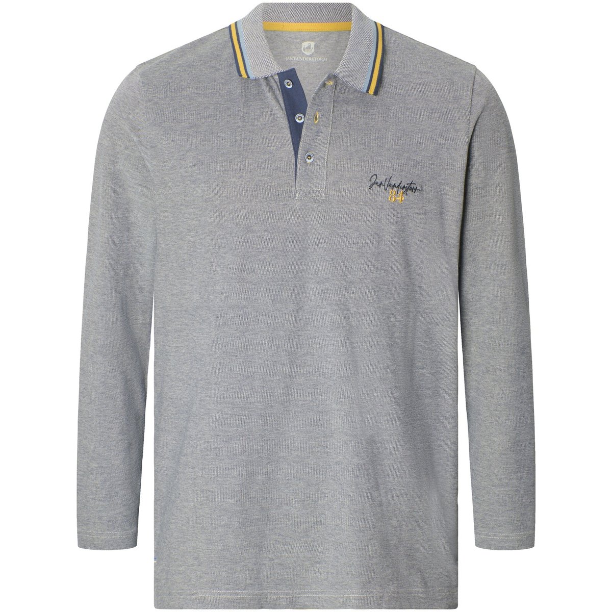 Polo à manches longues STEY gris bleu, JAN VANDERSTORM